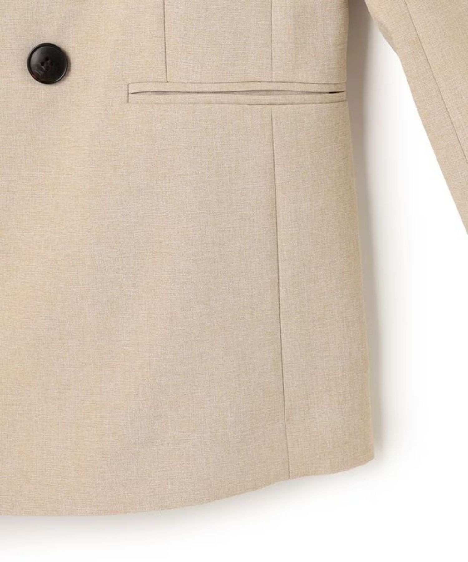 ウォッシャブルドライサップジャケット(シャンブレーベージュ) ポリエステル / ボクシーシルエット / JKUVLM0400