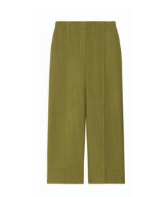 City Twill Deep Pleated Pant (アボカド) ポリエステル / 軽量 / クロップドパンツ / ウォッシャブル / 01-5206411