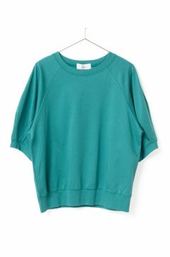 Almond Sleeve Cropped Pullover (グリーン) コットン / ポンチ素材 / 5部袖 / 手洗い可 / FK251-60253