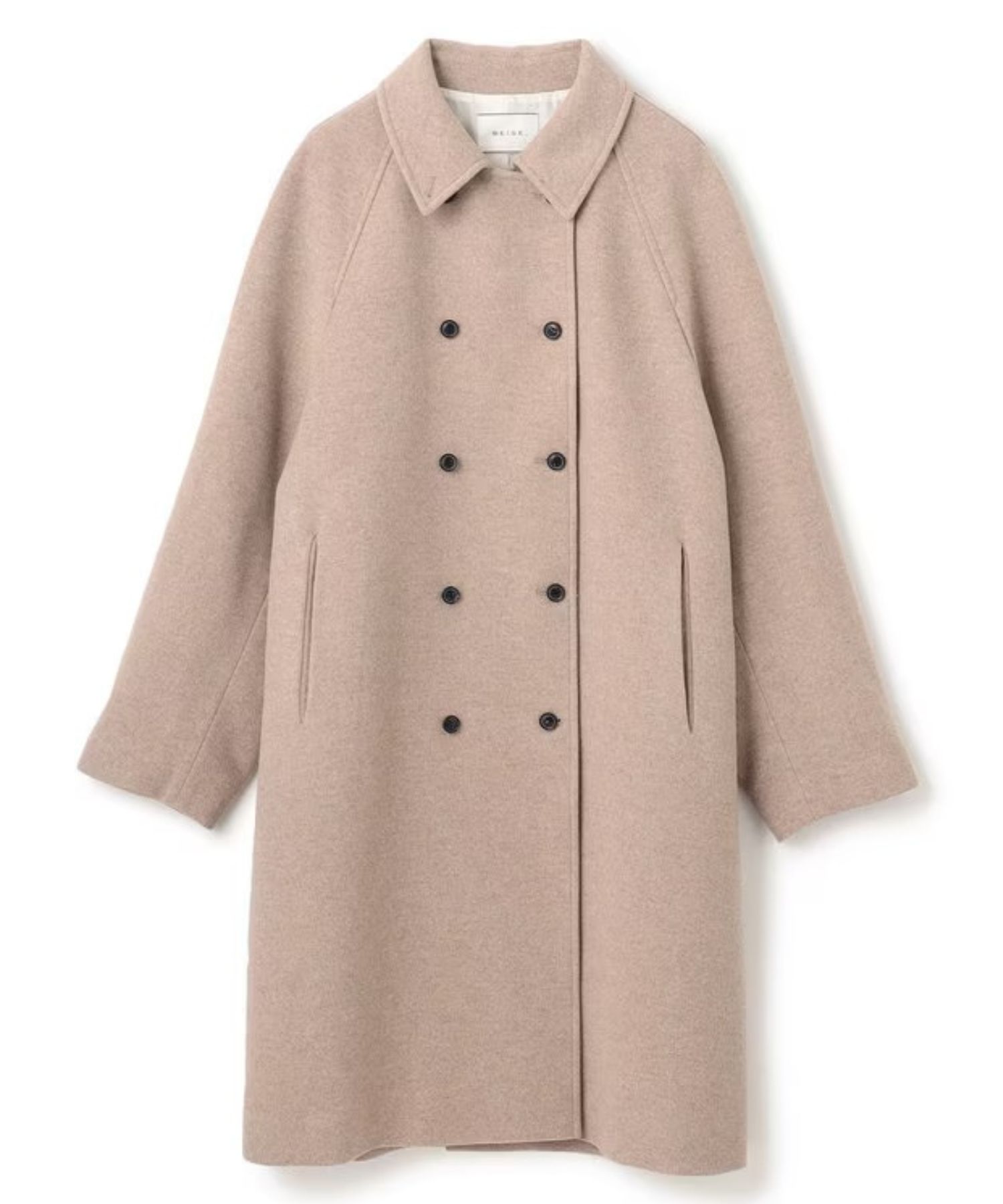 LABBOCK / ウール混ラグランステンカラーコート ( Taupe ) ウール / ダブルボタン / ラグランスリーブ / 膝下丈 / 裏地有り / COCWGW0401
