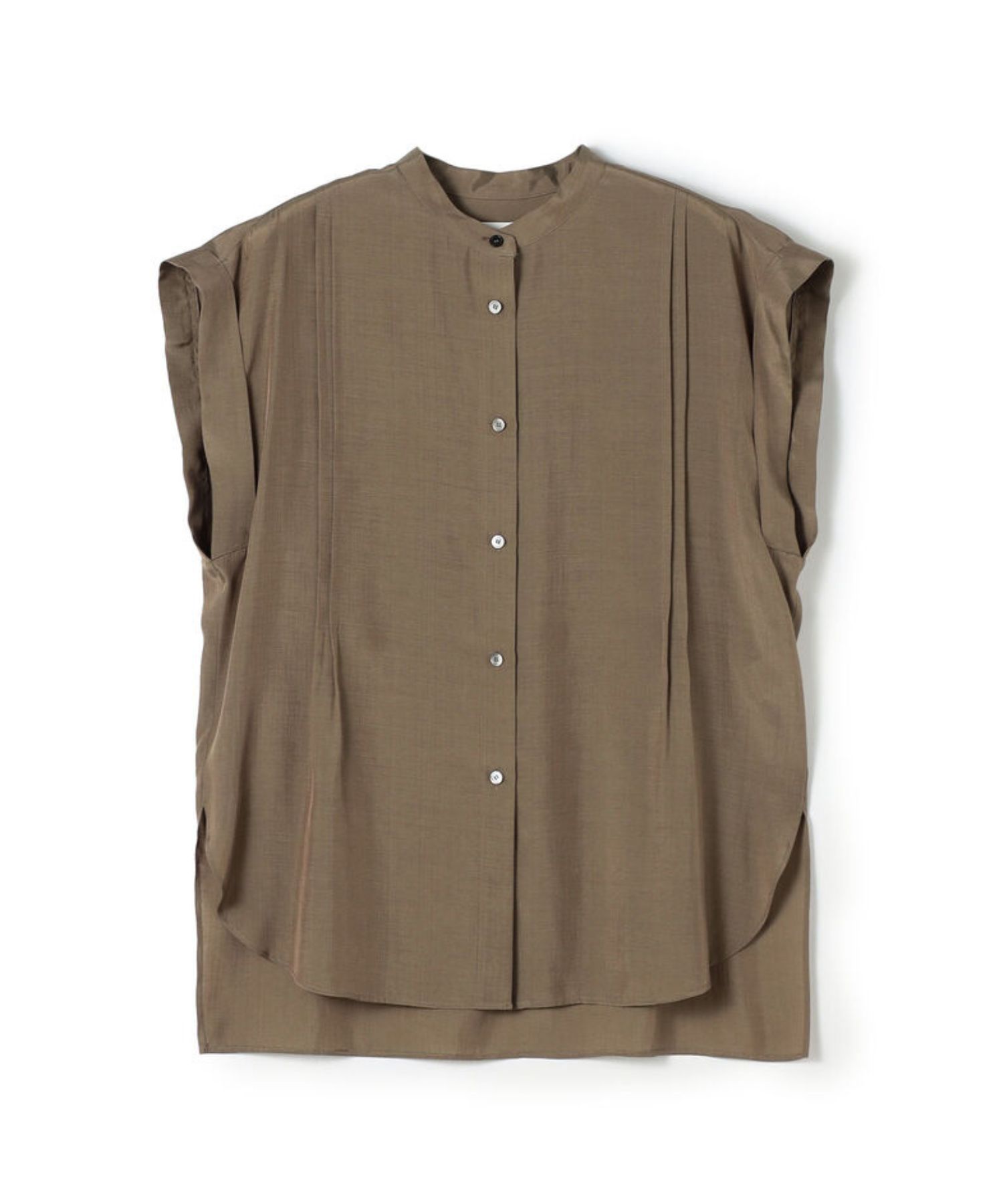 シルキーブロード オーバーシャツブラウス ( ブラウン ) ポリエステル / オーバーサイズ / サイドスリット / 手洗可 / 11-01-62-01339