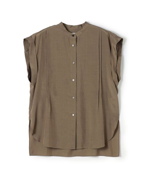 シルキーブロード オーバーシャツブラウス ( ブラウン ) ポリエステル / オーバーサイズ / サイドスリット / 手洗可 / 11-01-62-01339