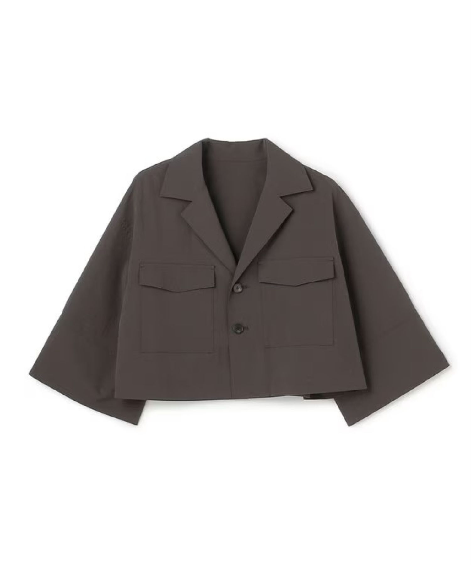 クールタッチカラータイプライターシャツジャケット(ダークブラウン) ポリエステル / ウォッシャブル / ショート丈 / JKUVLS0402