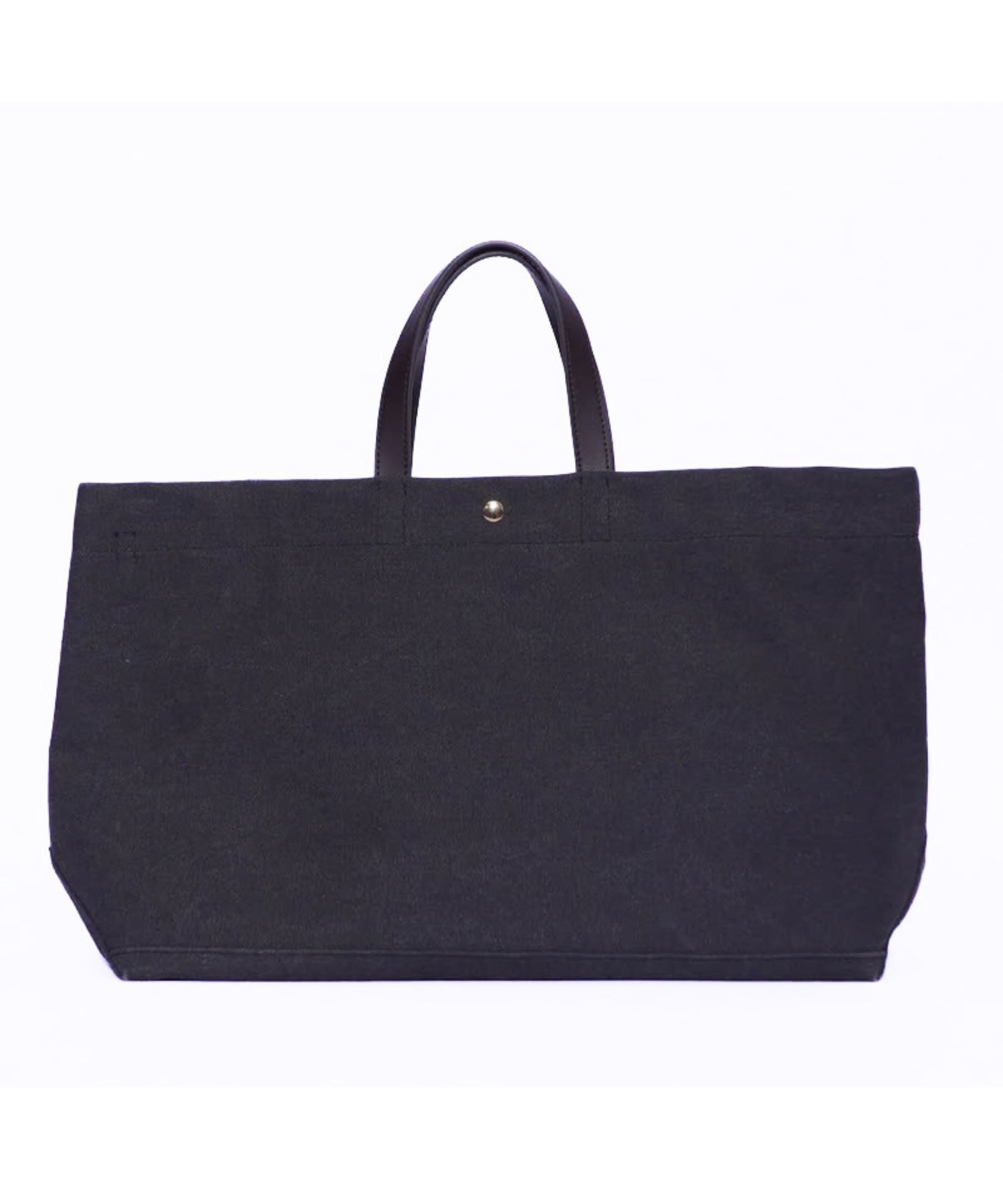 BIANCA  キャンバスバッグ (BLACK(WHITE) コットン / スナップボタン / ショルダーストラップ(調節可) / PVC加工 / V-2316
