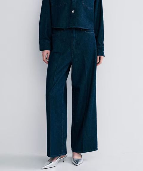 THE SISTER デニムパンツ upper hights × uncrave(リジット)綿 / ワイドシルエット / ハイウエスト / ウォッシャブル / PRUVLS0203