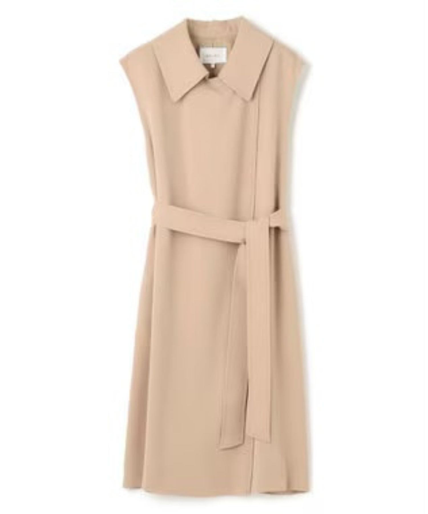 FLEUR / ラップデザインロングジレ (Beige) トリアセテート / 共布ベルト付き / サイドポケット / 軽量 / VRCWGA0214