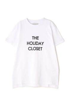 [THE HOLIDAY CLOSET] ロゴTシャツ (ホワイト × ブラック) / 綿 100% / ウォッシャブル / 0314960701