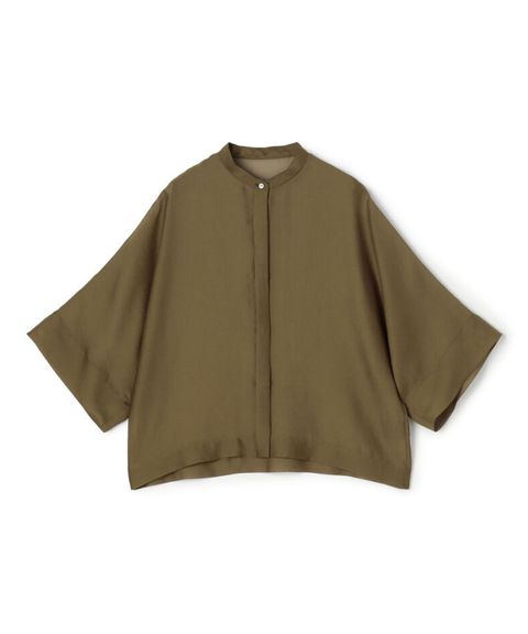 シアーオーガンジー シースルーブラウス ( ライトブラウン) ポリエステル / 透け感有り / 光沢ややあり / 手洗可 / 13-01-52-01358