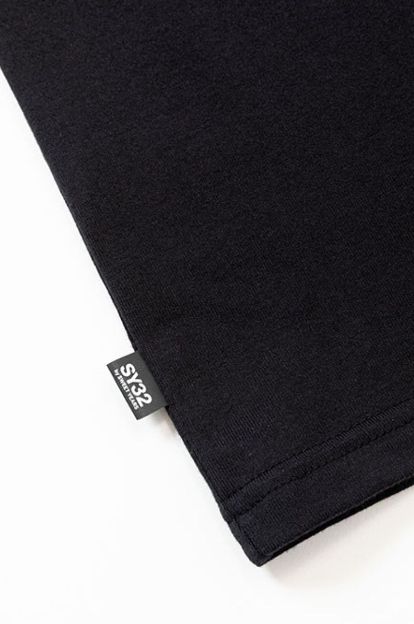 スクリプト ビッグロゴTシャツ （ブラック）コットン100％ / 中抜きフォントロゴ / ウォッシャブル