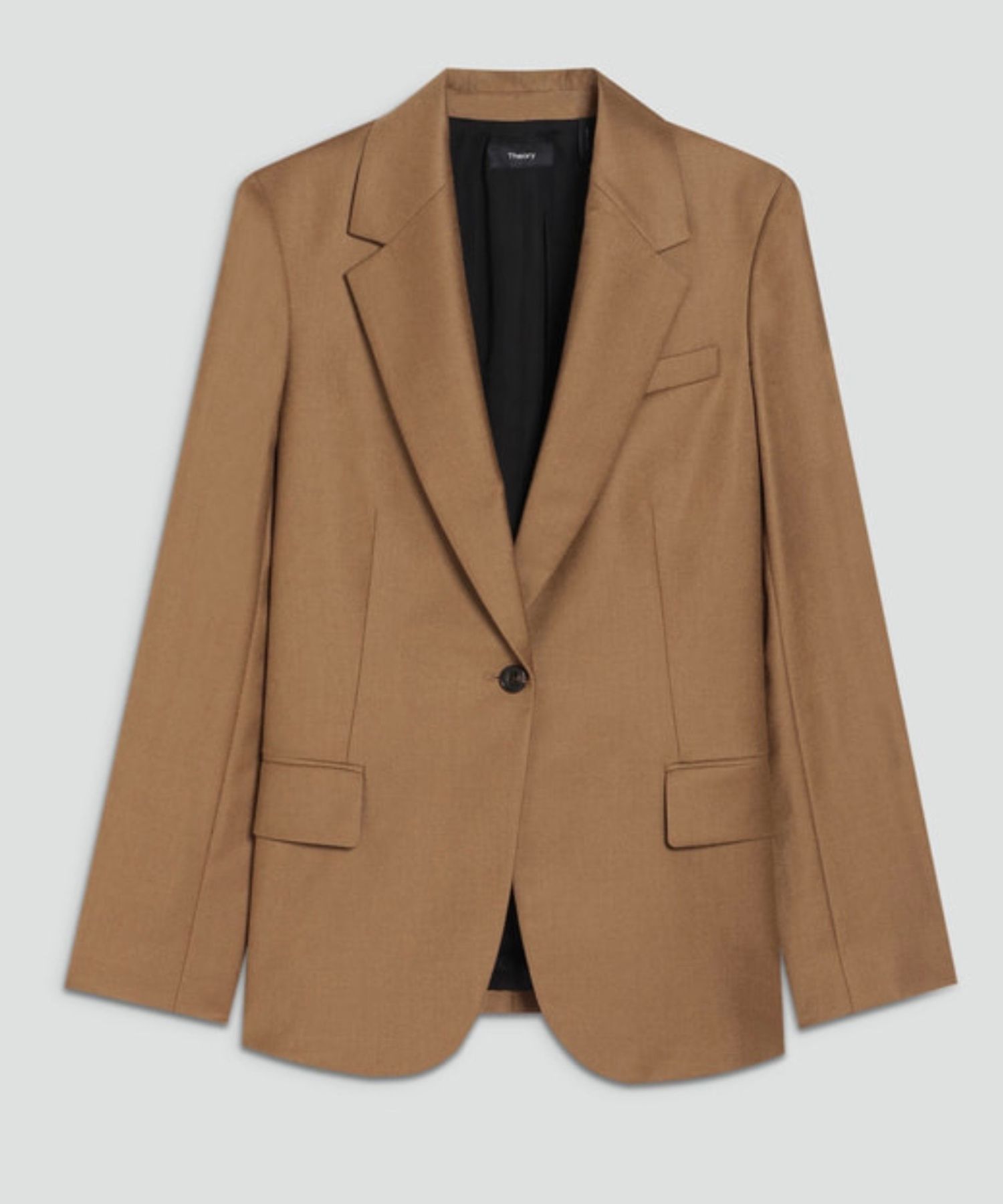 フランネルウールテーラードジャケット Sleek Flannel(ラセットメランジブラウン) 毛 / セミロング丈 / メリノウール使用 / 031-6404108