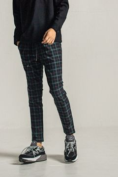 CHRIS EASY HEAT TUCK PANTS (CHECKBK) ナイロン / スラッシュサイドポケット / 裏起毛 / ベルトループ / RC34-ST-016HT-2