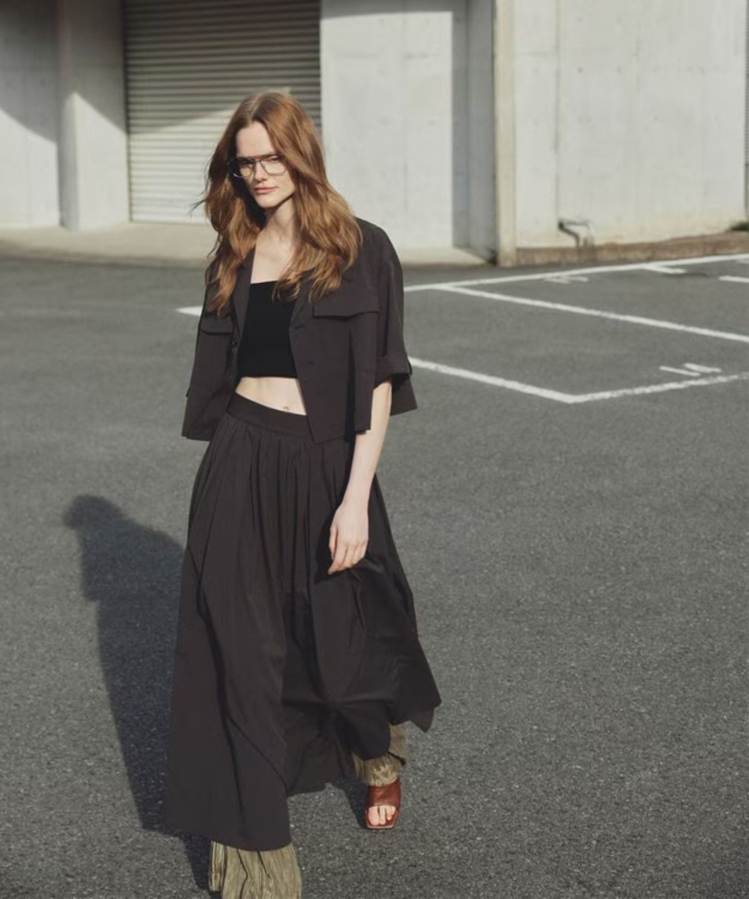 クールタッチカラータイプライターフレアスカート(ダークブラウン) ポリエステル / ウォッシャブル / UVケア / 吸水速乾 / 接触冷感 / SKUVLS0402