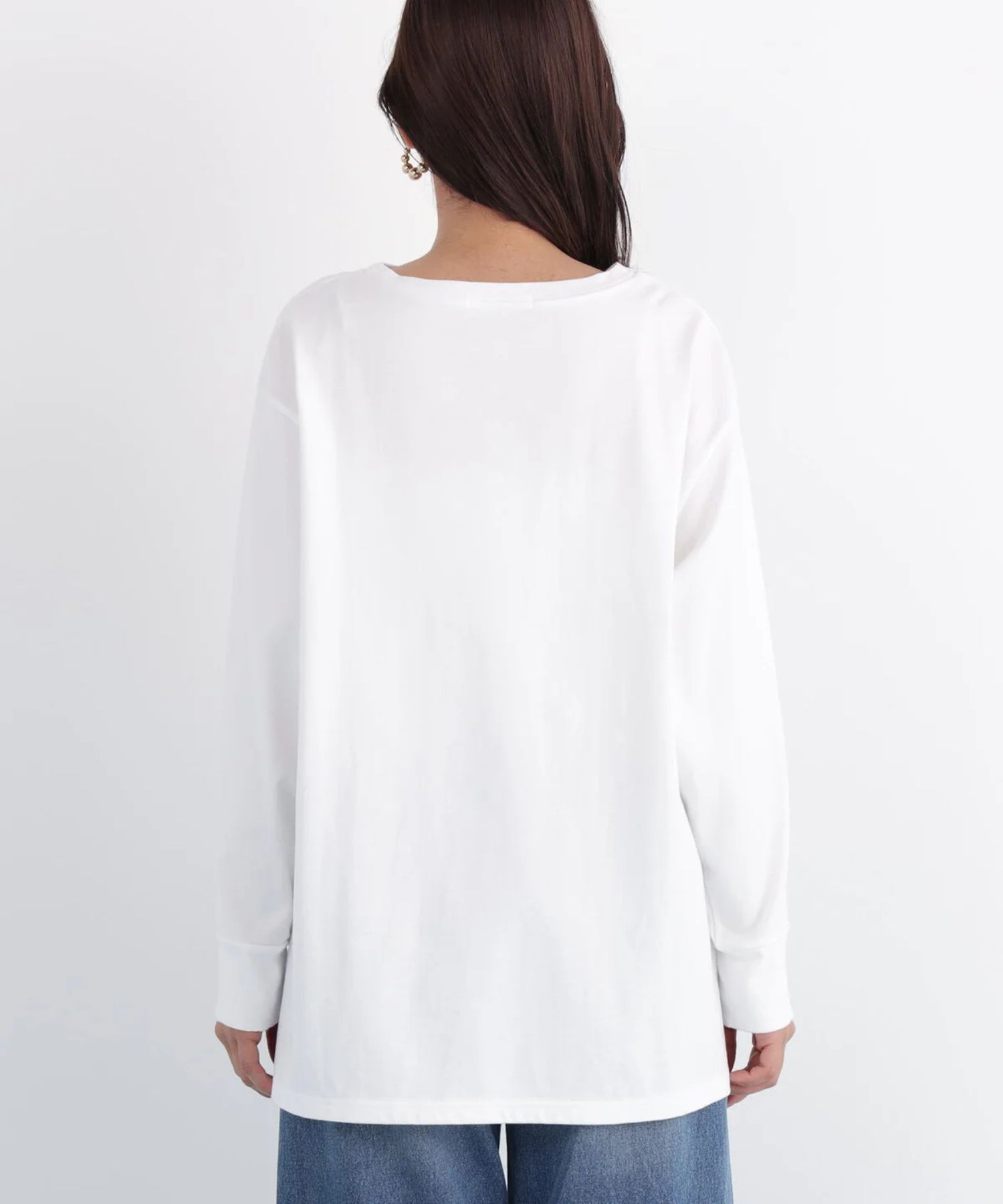 「Liberte」ロングTシャツ(ホワイト)コットン / ウォッシャブル / 手洗い可 / ストレッチあり / 裏地無し / 袖口リブにスリットあり / 0316160209