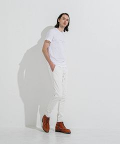 GIZA DAWN ROLL UP TEE (ホワイト) コットン / メッセージロゴを入リ / オーガニックコットン /  ややタイト / RC36-T-002