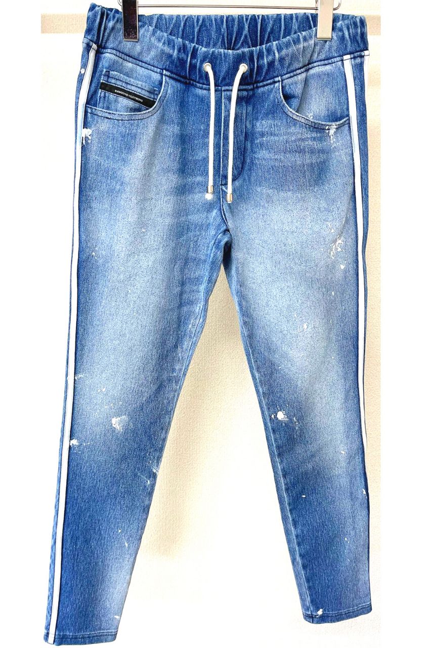 DENIM JERSEY LINE PT DIND/  インンディゴデニムジャージラインパンツ