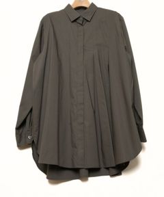 Pleated Shirt (グレー)  セルロース /  ステンカラー/ タック / 吸湿速乾性 / 手洗可 / FS262-03007