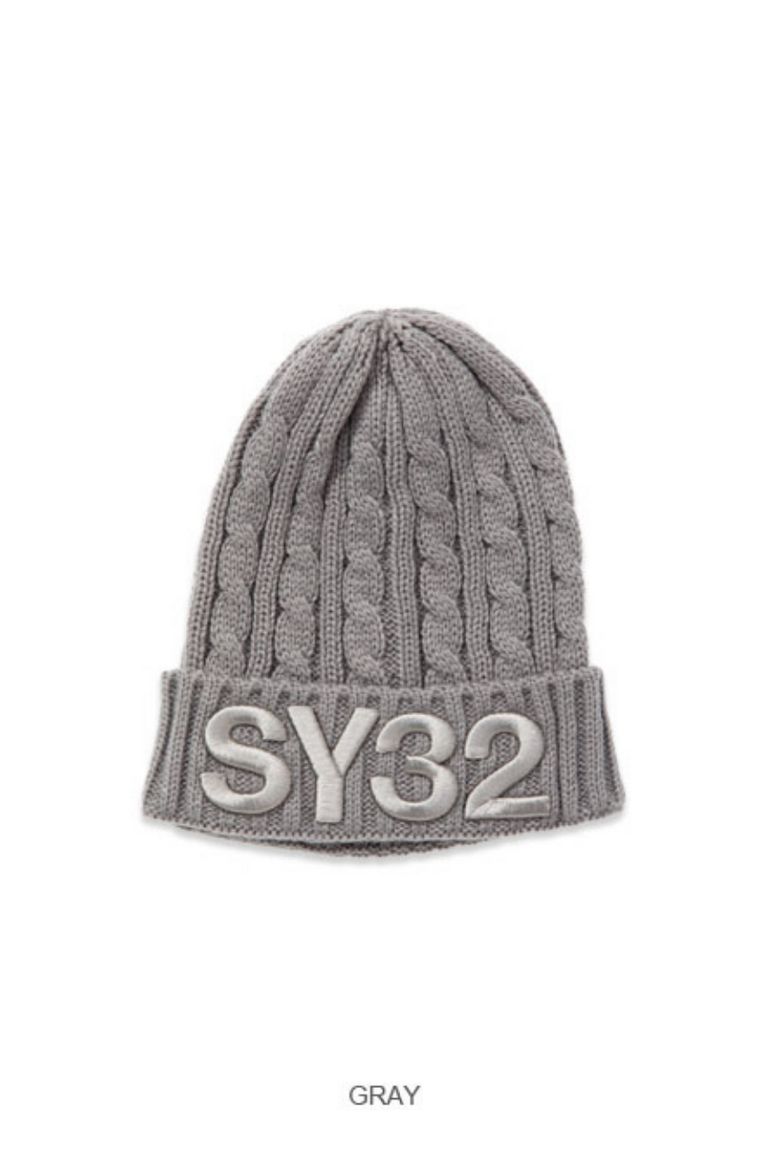 SY32 by SWEET YEARS - 3D LOGO CABLE KNIT / CAP | LA FEMME