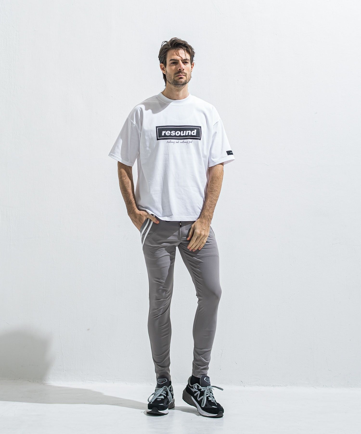 BOX OVER TEE (WHBK)コットン / ボックスロゴ / UVカット/ 透湿性 / 手洗可 / RC40-T-007