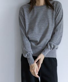 Re Stock Rws wool crew neck pullover (L.GREY) ウール/ 静電気防止 加工 / クルーネック  / 手洗可 / CT22391