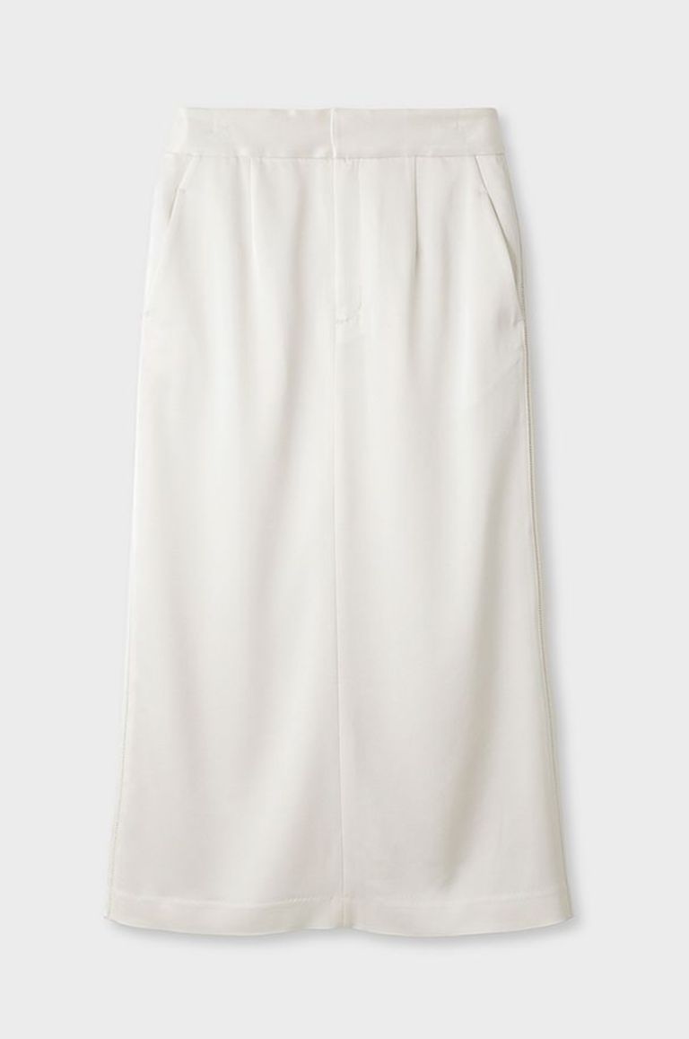 miesrohe 24SS サテンペンシルスカート Amazon.co.jp: [ミースロエ] サテンミディ丈ペンシルスカート
