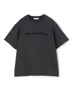 コットンロゴプリント Tシャツ (チャコールグレー) コットン / 厚み普通 / 伸縮性あり / 手洗可 / 12-03-62-03301