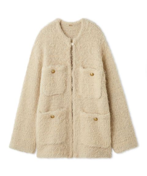 金釦ラメシャギーツイードニットジャケット ( IVR ) ポリエステルフィルム繊維 / ラメ /スパンコール / 金ボタン / 09WNJ255085