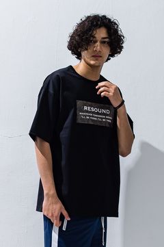 ボックスロゴオーバーTシャツ (ブラック) コットン100% / ペイズリープリント / オーバーサイズ