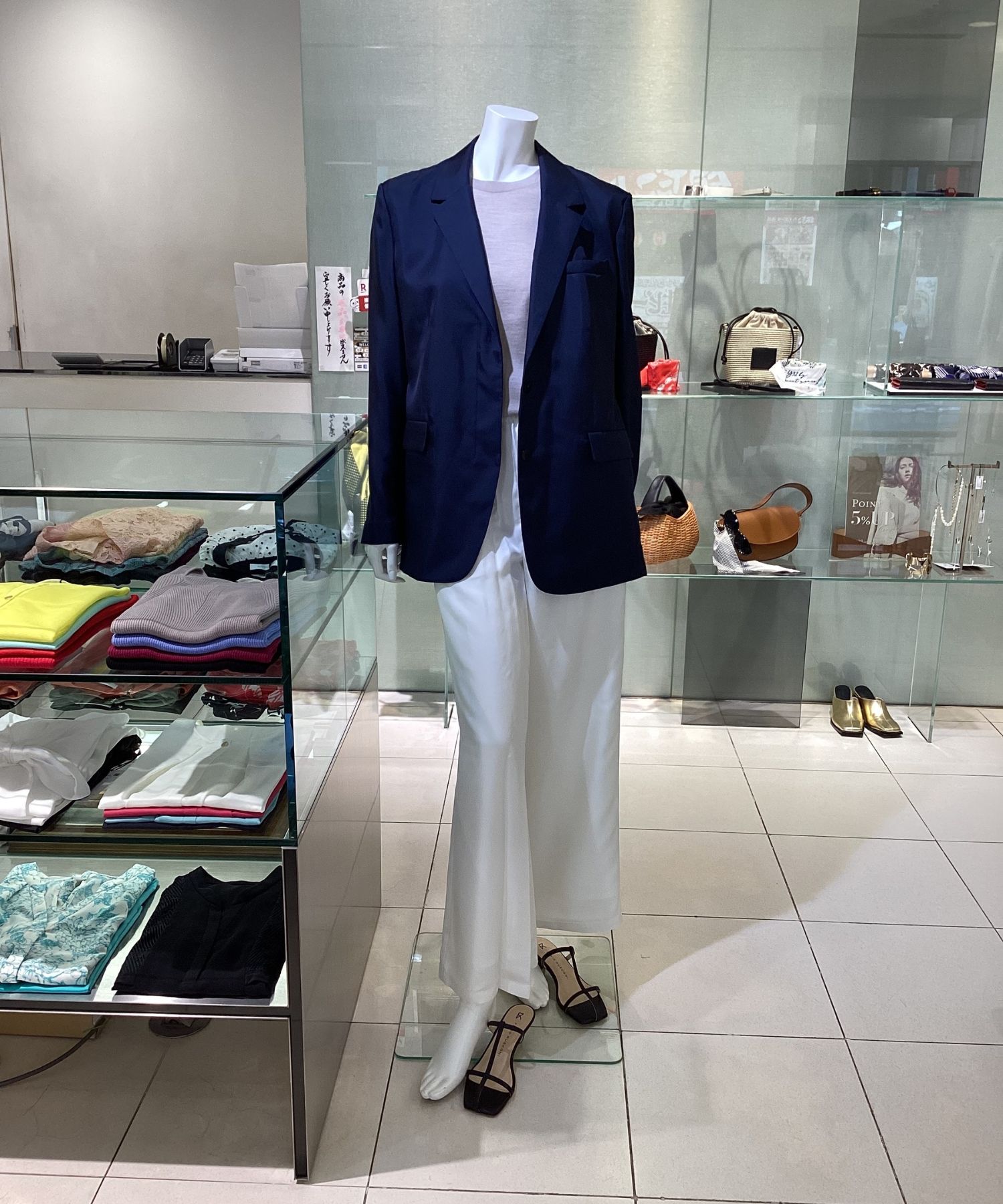 Mod Silk Twil Cinched Blazer(ノクターンネイビー)綿 / ウォッシャブル / 手洗い可 / 01-5304109