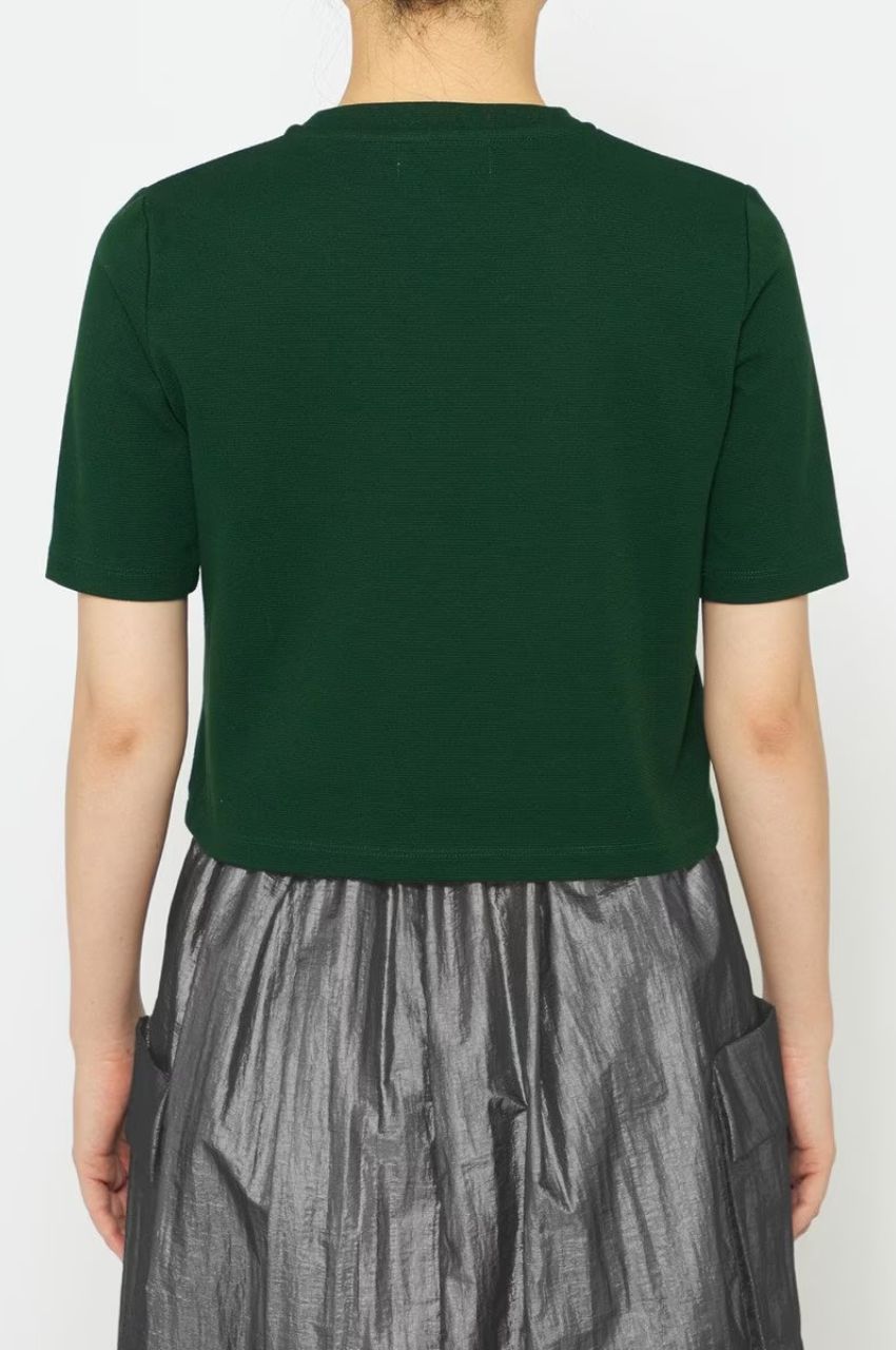 コットンミラノショート丈Tシャツ(グリーン)綿 / ウォッシャブル