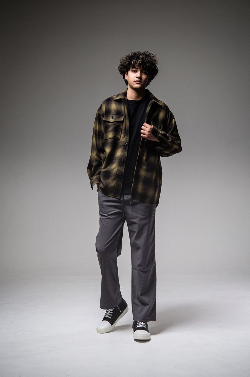 RESOUND CLOTHING - WOOLCHECK OVER CPO JK GREEN CHECK /ウールチェックオーバーサイズCPOジャケット  | LA FEMME