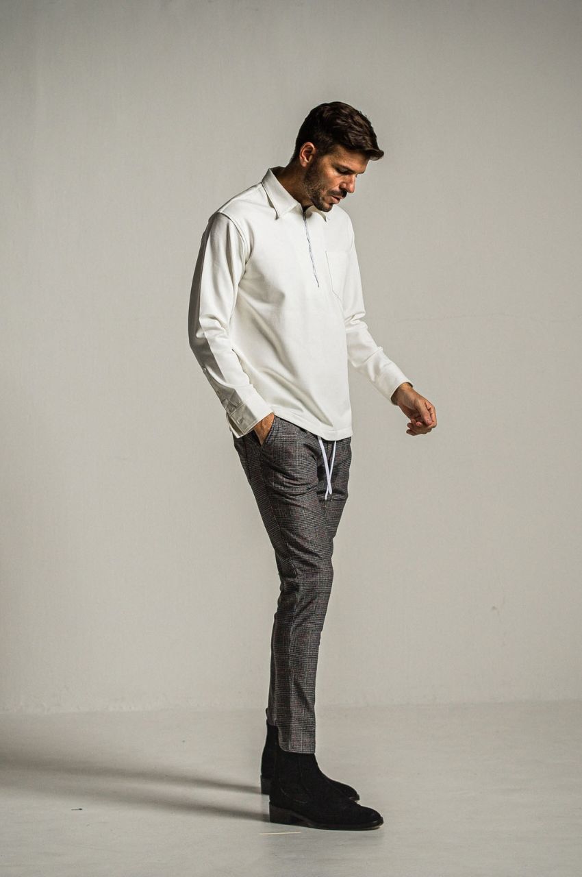 CHRIS EASY HEAT TUCK PANTS (GLENCHECK) ナイロン / スラッシュサイドポケット / 裏起毛 / ベルトループ / RC34-ST-016HT-2