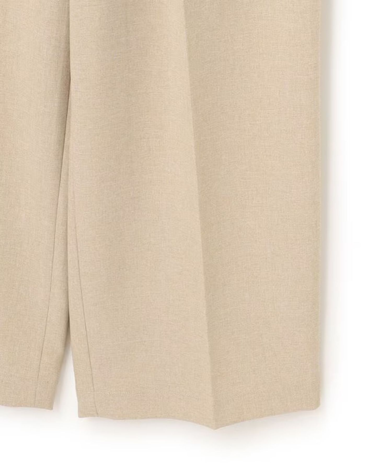 ウォッシャブルドライサップワイドパンツ(シャンブレーベージュ) ポリエステル / サスペンダー付き / ハイウエスト / センタープレス / バックスタイルゴム / PRUVLM0401