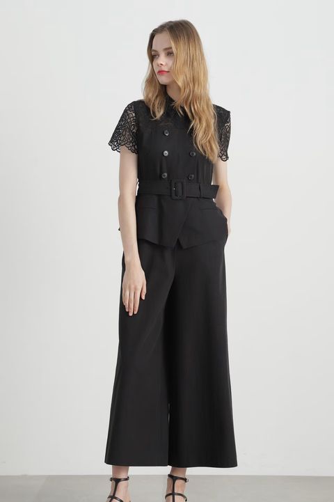 【美品】エスバイシビラ　２way オールインワン リボン付き　ブラック オールインワン / つなぎ・オールインワン 通販 | LA FEMME