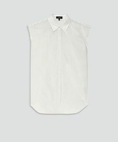 New Double Stripe Boyfriend Shirt(グリーンマルチ) / 綿 / ウォッシャブル / 01-5208212