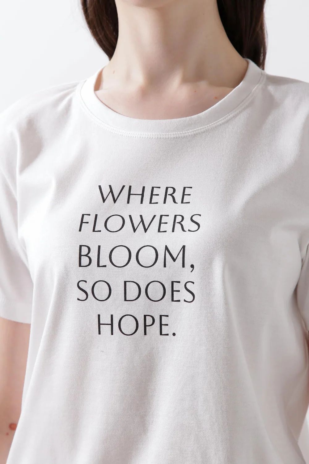 Where flowers bloom Tシャツ (ホワイト) / 綿 100% / ストレッチ / ウォッシャブル / 0315160211