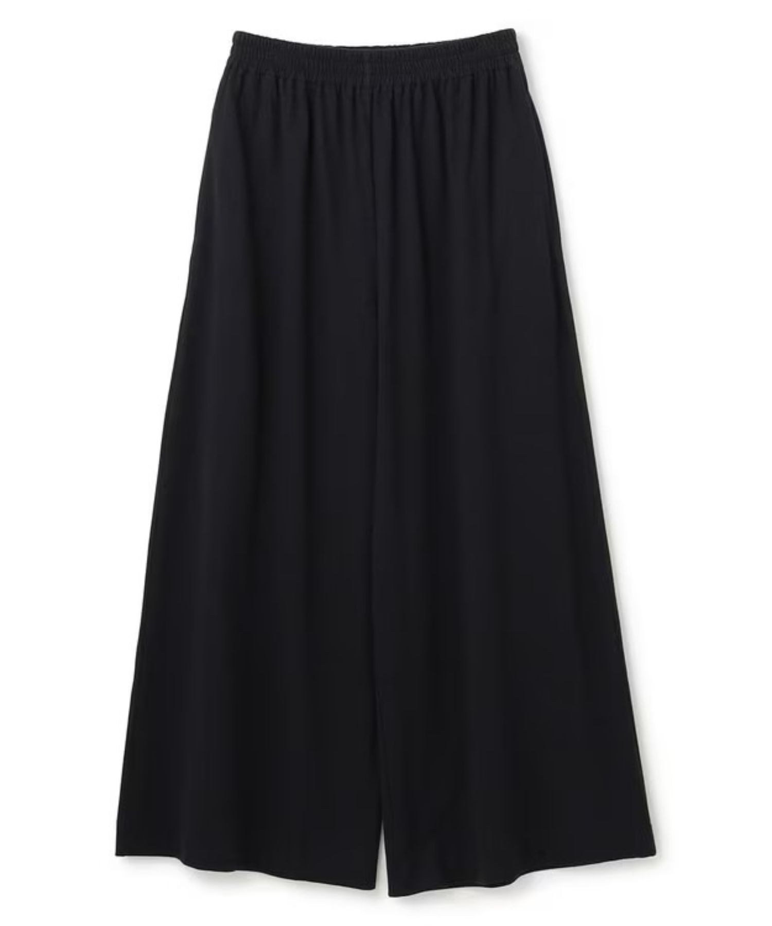 プレーンジャージーギャザーパンツ(ブラック) 綿 / ウォッシャブル / ウエストゴム / PRUVGW0314
