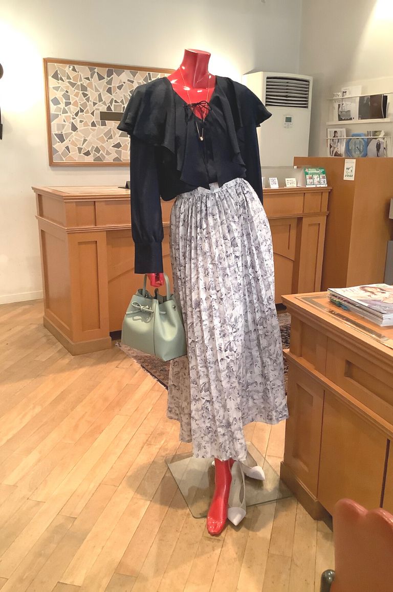 FRAY I.D - PRINT PLEATS NARROW SKIRT / プリントプリーツナロー