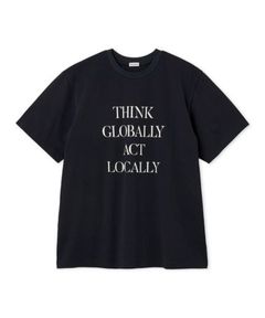 タイポグラフィTシャツ(ネイビー) 綿 / フロントロゴ / ユル感 / 手洗い可 / 09WCT252227