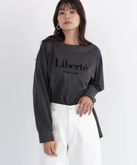「Liberte」ロングTシャツ(カーキグレー)コットン / ウォッシャブル / 手洗い可 / ストレッチあり / 裏地無し / 袖口リブにスリットあり / 0316160209