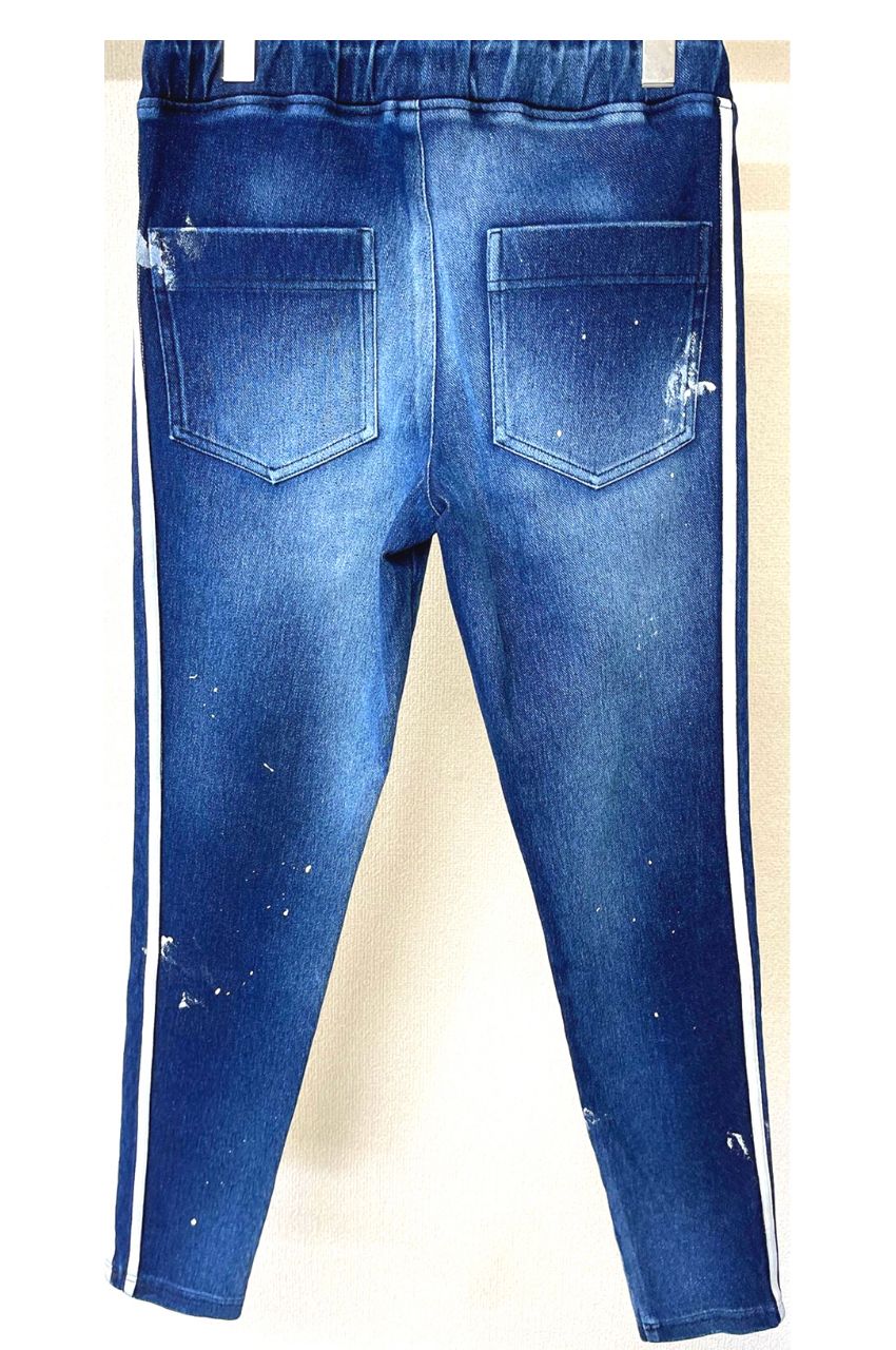 DENIM JERSEY LINE PT DIND/  インンディゴデニムジャージラインパンツ