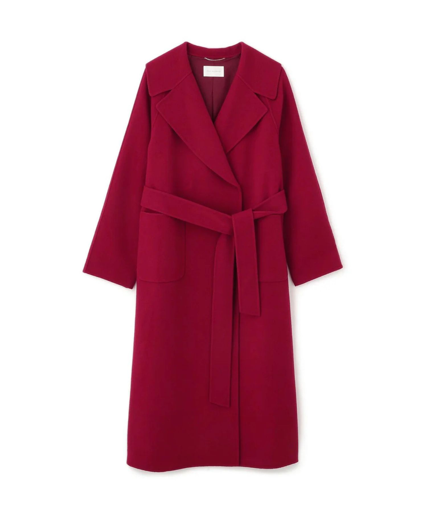 ビックカラーリバーコート(バーガンディ)羊毛 / 袖裏付き / ストレッチなし / ポケット×2 / 0315252016