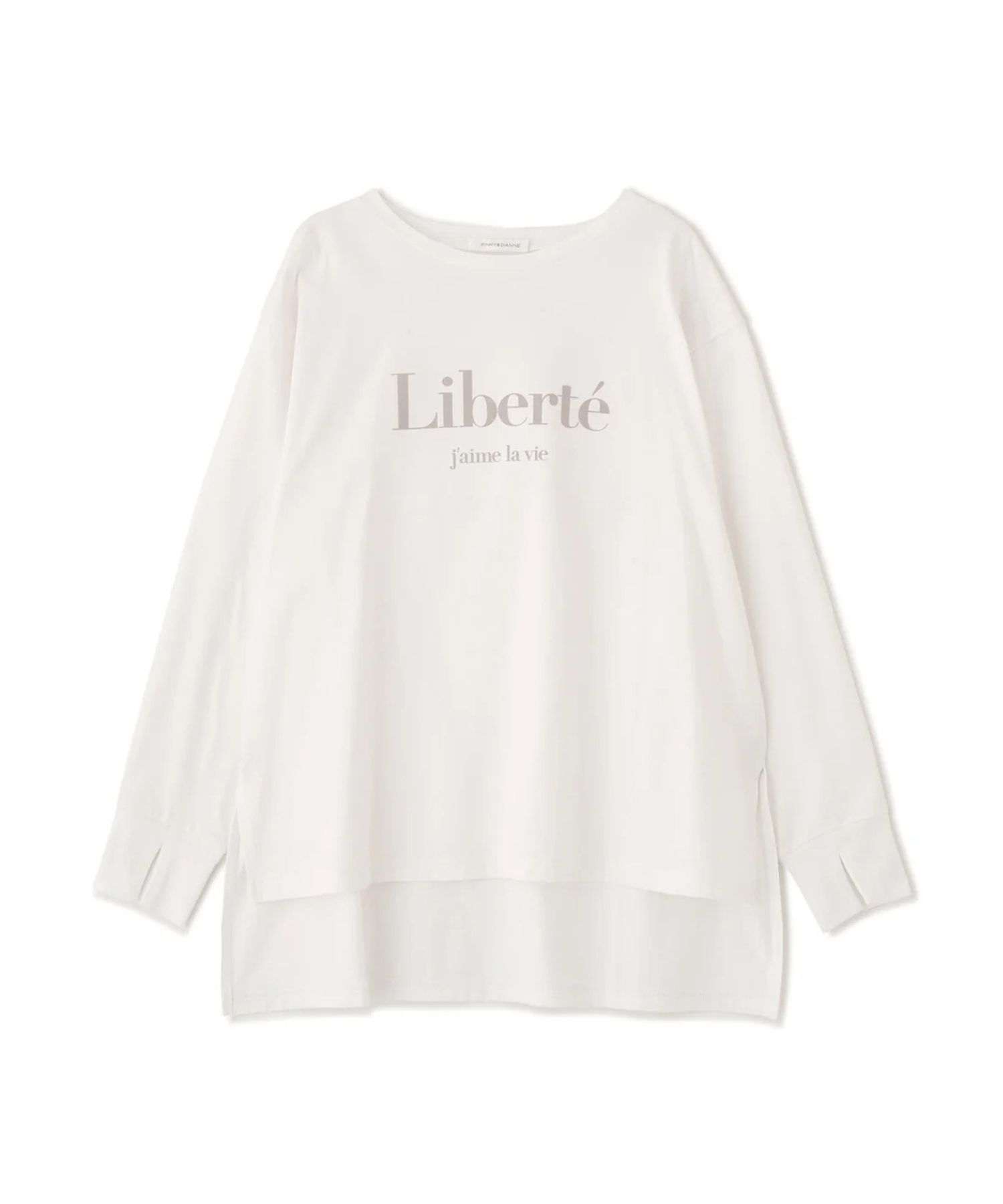 「Liberte」ロングTシャツ(ホワイト)コットン / ウォッシャブル / 手洗い可 / ストレッチあり / 裏地無し / 袖口リブにスリットあり / 0316160209