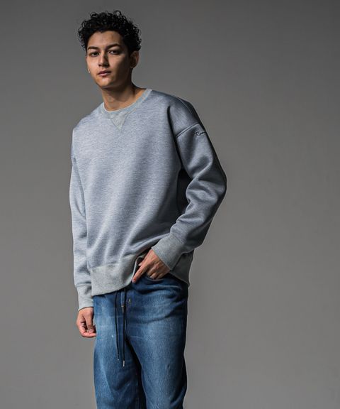 HD drop trainer (GREY) ポリエステル / ルーズトレーナー / 袖アイコン刺繍 / 吸湿速乾 / RC37-C-004