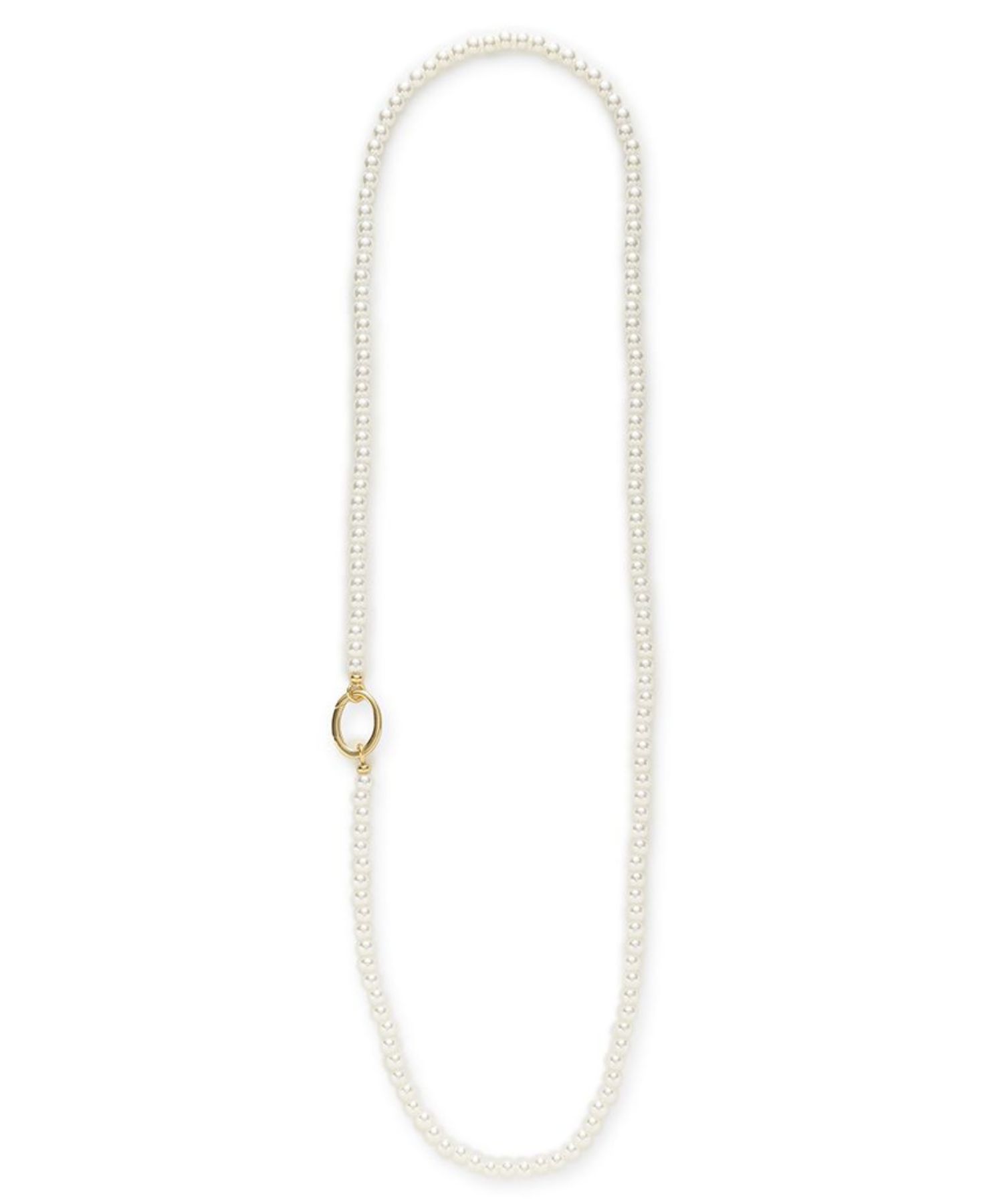メタルリングパールロングネックレス ( WHT ) 人造真珠・真鍮 / メタルリング / パール調 09WGA261567/