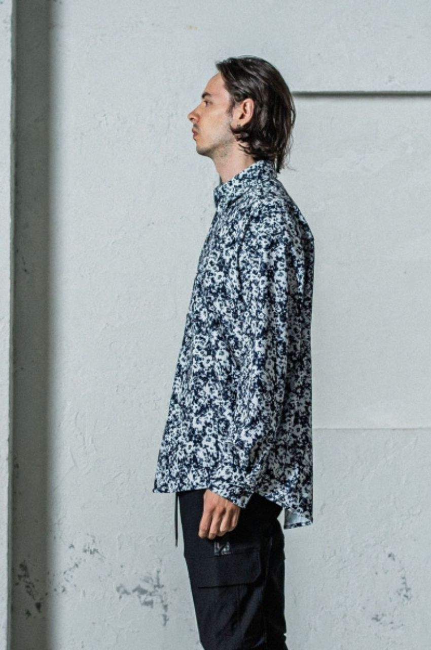 tricot jack shirts (FLOWERBK) ポリエステル / UVカット / 接触冷感 / 吸水速乾 / RC35-SH-001-2