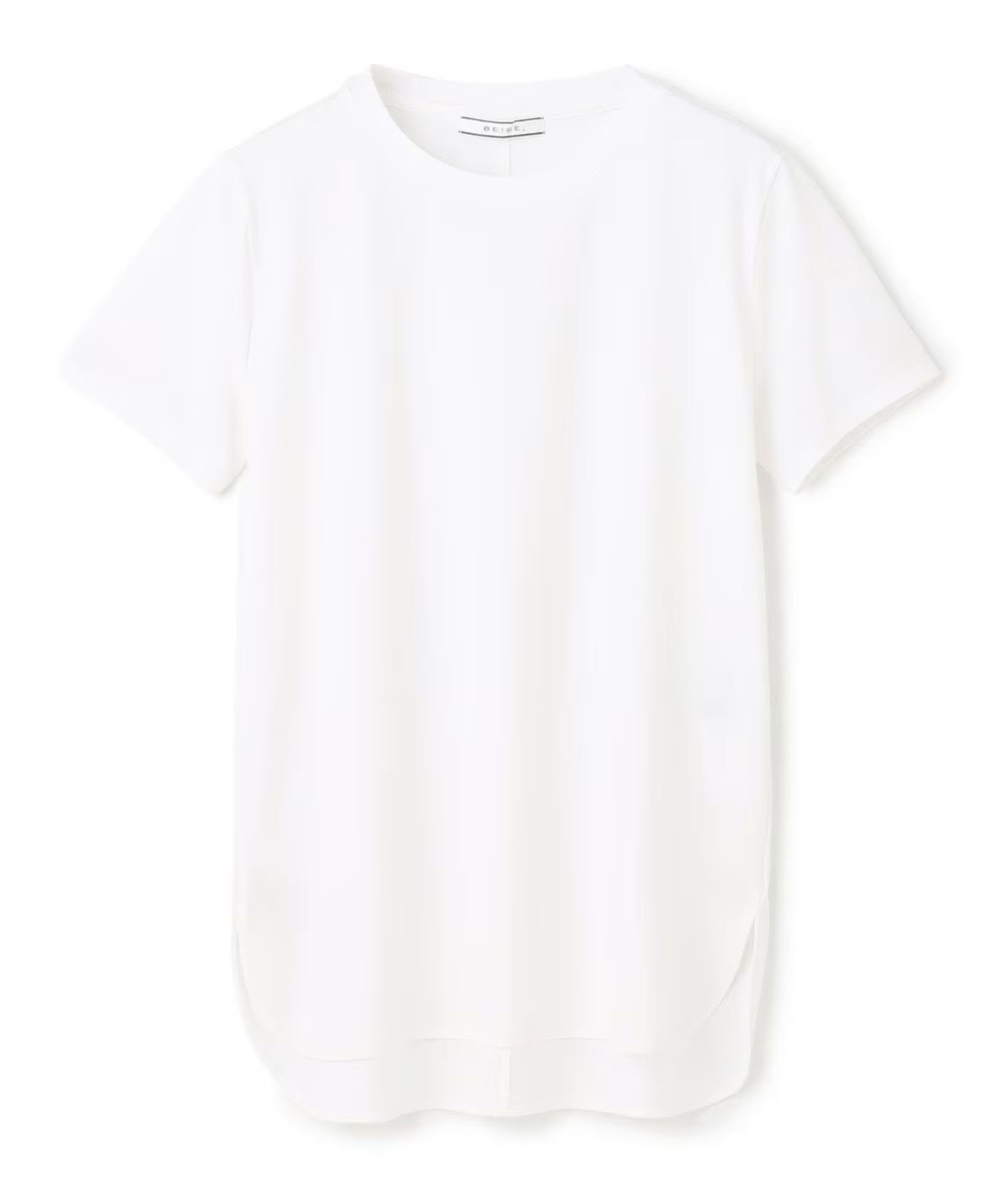 コットンクルーネックTシャツ (White) コットン / シャツテール / ストレッチ / ウォッシャブル /KKCWGA0002