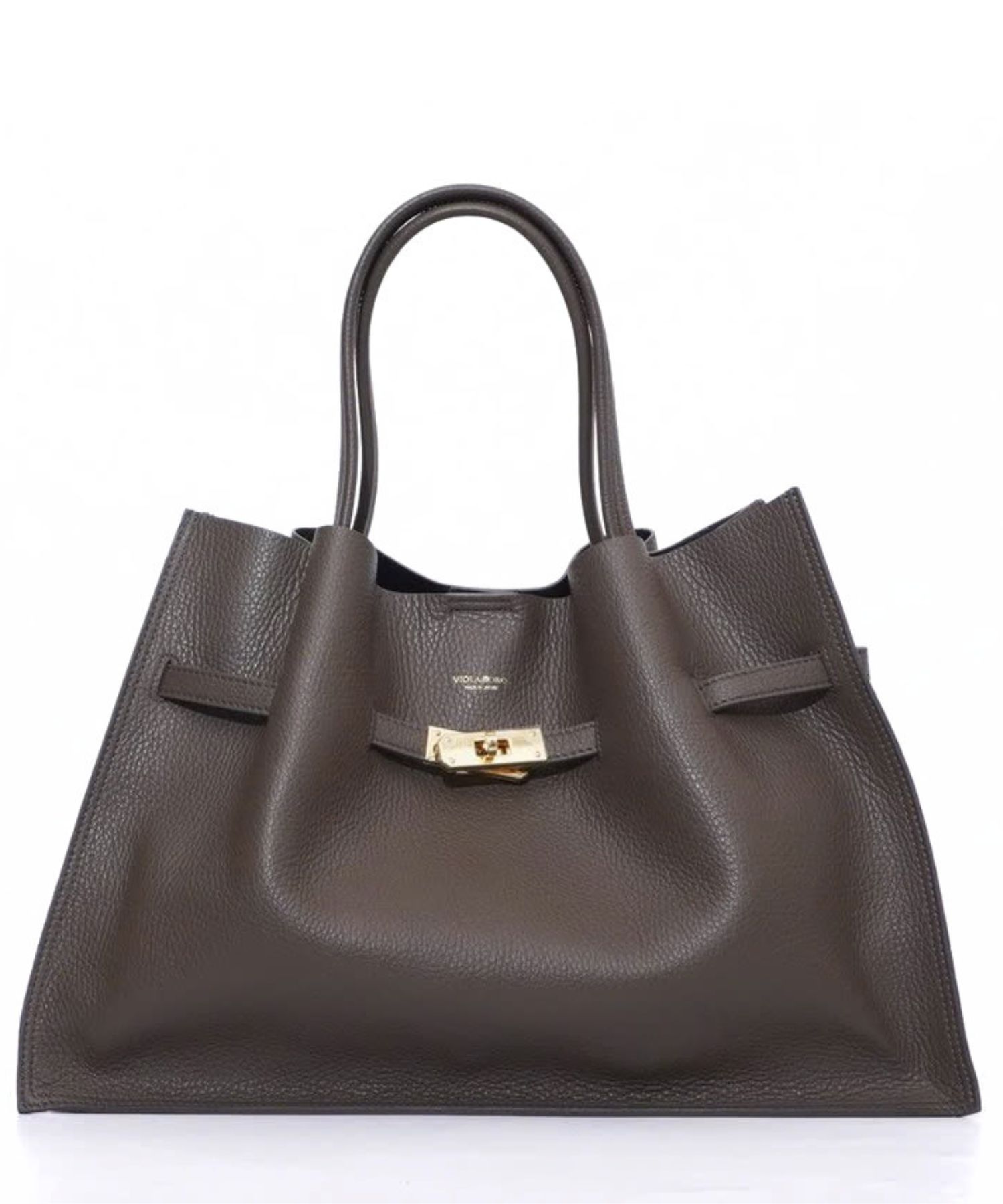 TRERO（トレロ）/（ D/TAUPE/BLACK）/ イタリアンWフェイスレザートートバッグ Lサイズ（ダーク/トープ/ブラック）牛床革（Italian leather）/ 日本製 / V-1497
