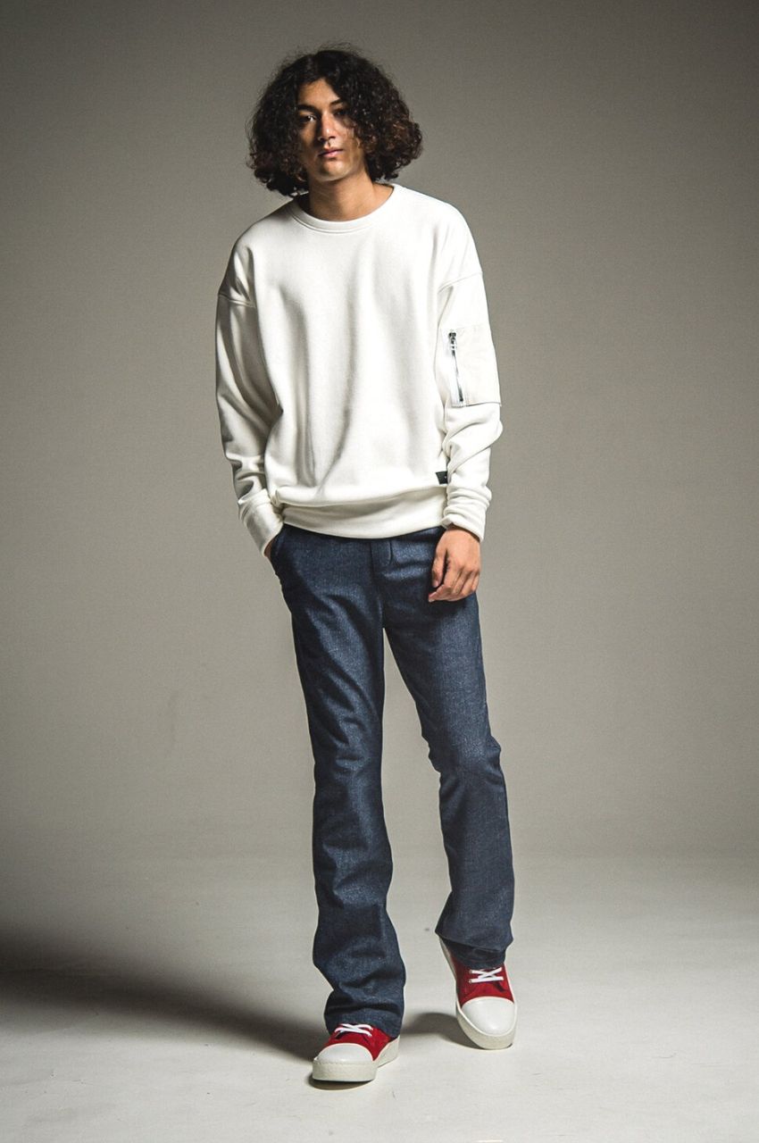 velours fleece drop trainer / ベロアフリースドロップトレーナー