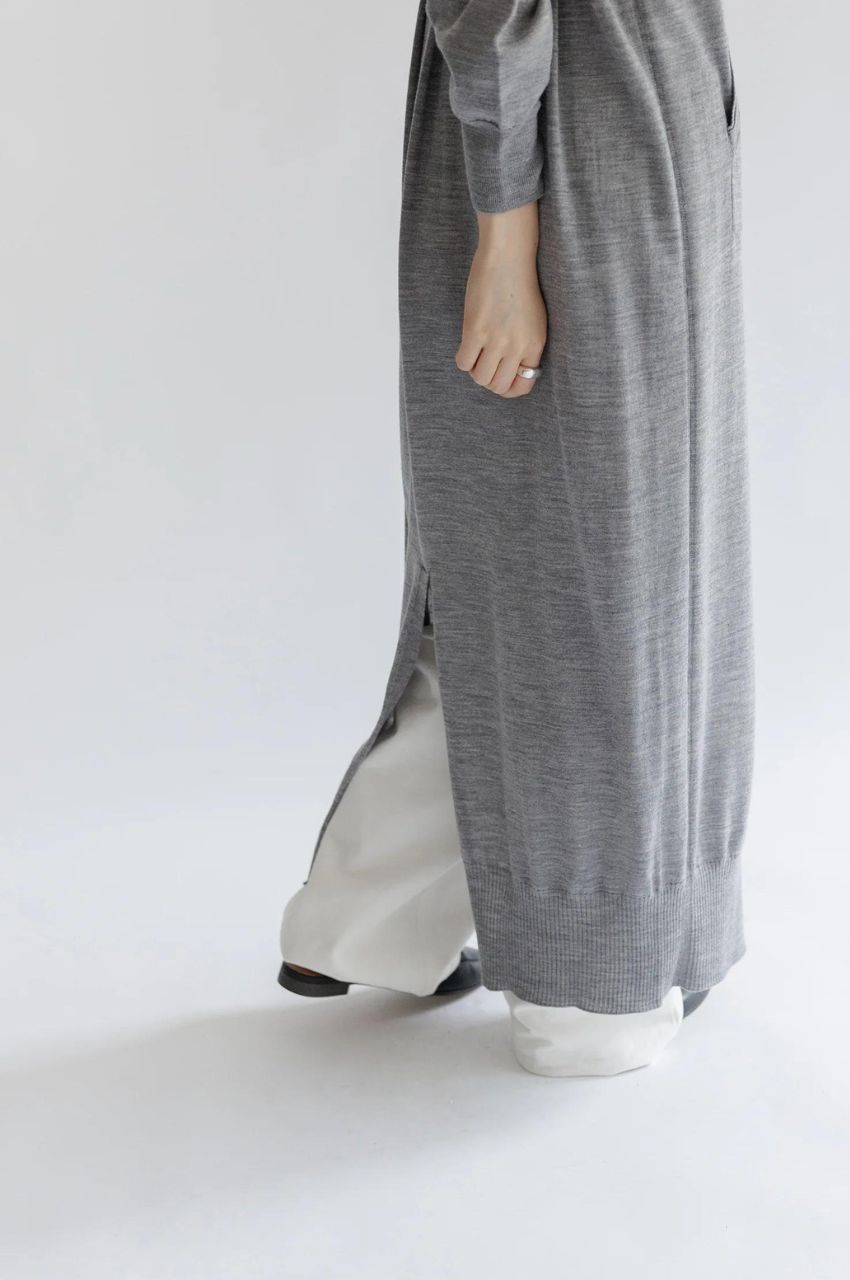 Robe à capuche en laine Rws  ( L.GREY）ウール / フード付き / リラックスフィット / 静電気防止加工 / 手洗い可 /  CT24308