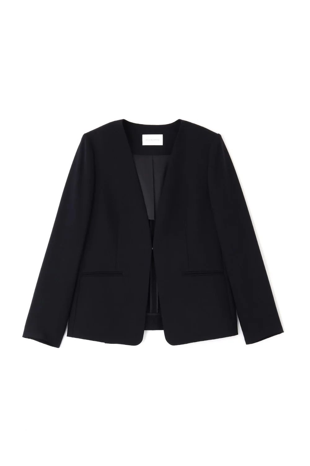 オックスノーカラージャケット (ネイビー) / ポリエステル・レーヨン / ストレッチ / 0315150316